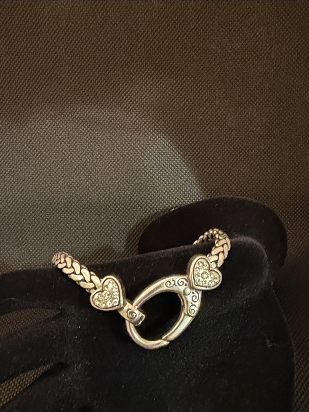 Brighton Silver Heart Toggle Bracelet with Crystal Accents - Silver
